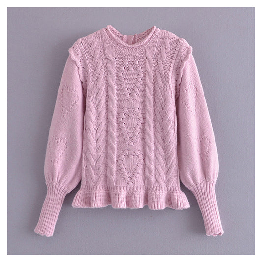 Pull à manches bouffantes style palais vintage 7308