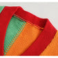 New multi panel contrast embroidered sweater  7268
