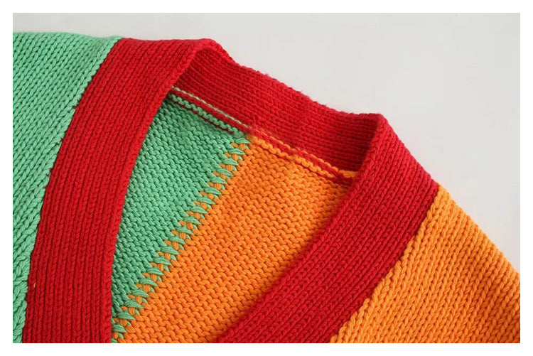 New multi panel contrast embroidered sweater  7268