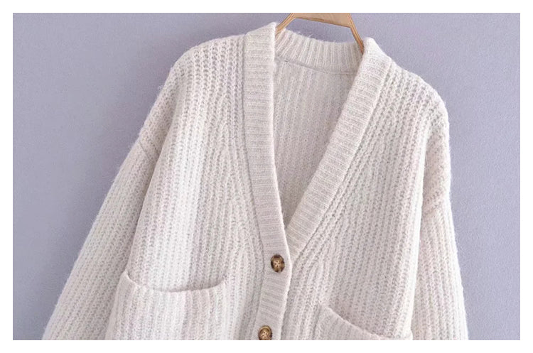 Manteau cardigan ample mi-long en tricot 7288