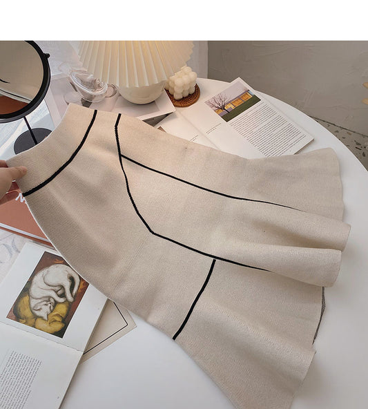 Fashion High Waist Wrap Hüfte dünner Farbblock Fischschwanzrock 5748