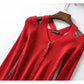 Vielseitige undichte Schulter V-Ausschnitt Langarm Pullover Cardigan Top 7273
