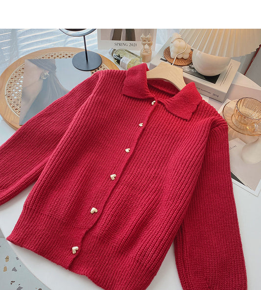 Cardigan pull vintage Polo à simple boutonnage 6178
