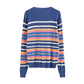 New color striped V-neck knitted cardigan  7291