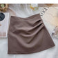 Korean version of foreign style gentle and thin pleated high waist A-shaped skirt  5663