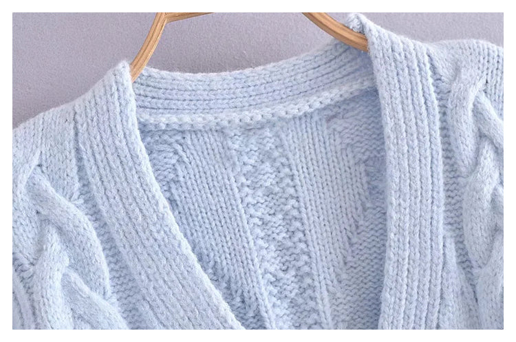 New artificial jewelry button knitted sweater cardigan coat  7330