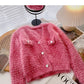 Imitation mink wool solid color sweater knitted cardigan fashion  6059