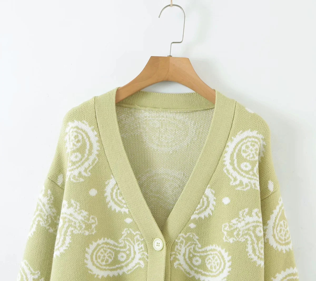 V-Neck Sweater lazy style loose long sleeve knitted cardigan  7264
