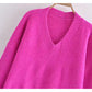 Versatile Soft Knit Long Sleeve V-neck rib knit  7313