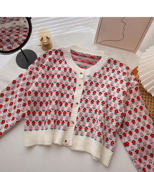 Veste courte à manches longues en tricot pour femme 5848