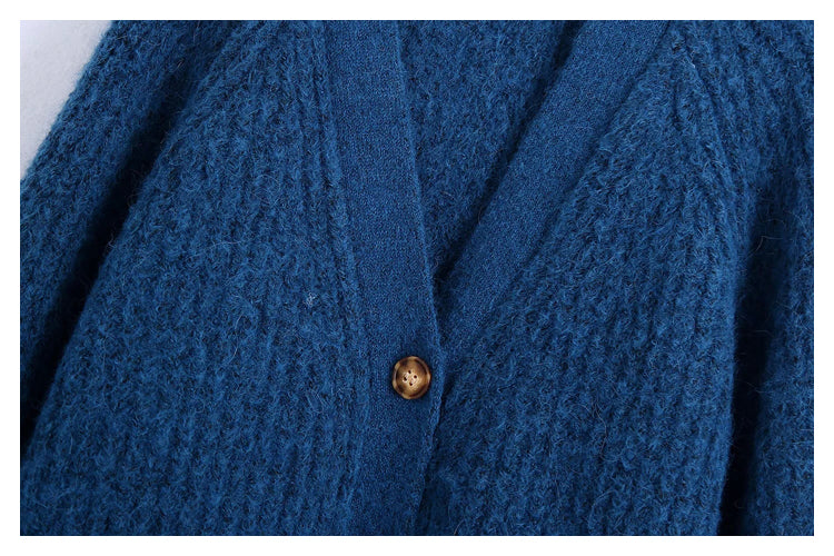 Loose casual spike knit cardigan sweater coat  7322