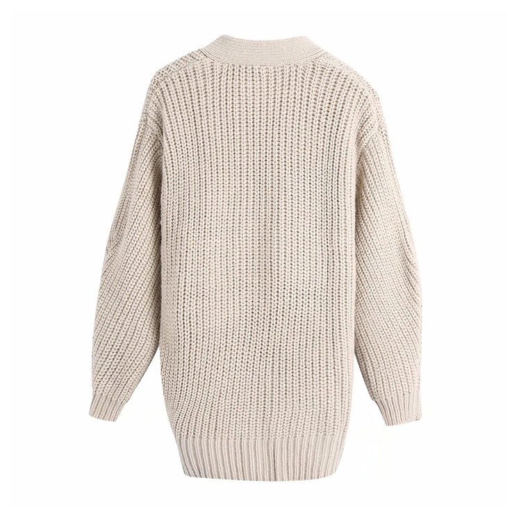 Slim bow double breasted knit coat  7398
