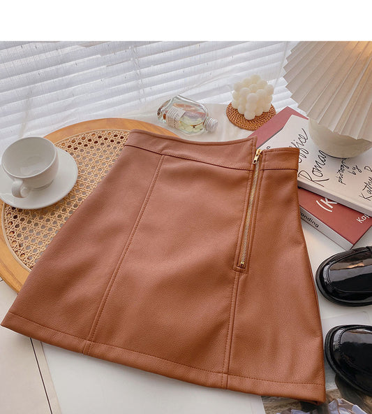 Korean irregular design zipper Hip Wrap Skirt  5537