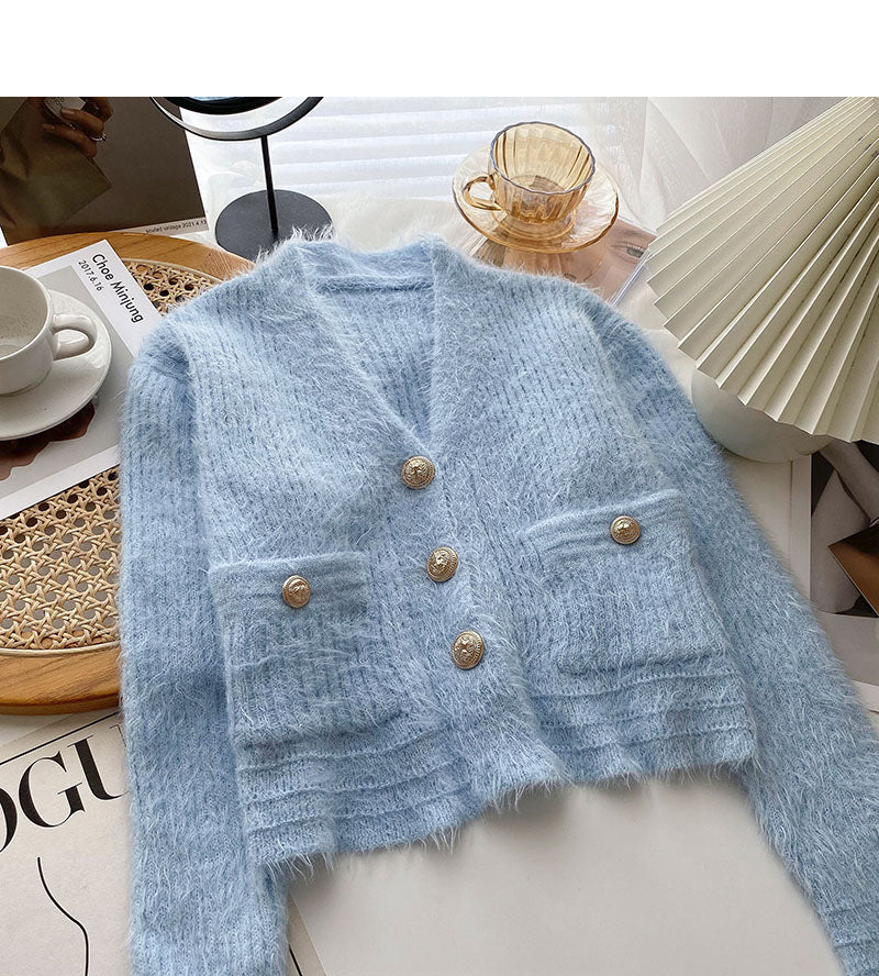 Imitation mink sweater Korean version gentle  6100