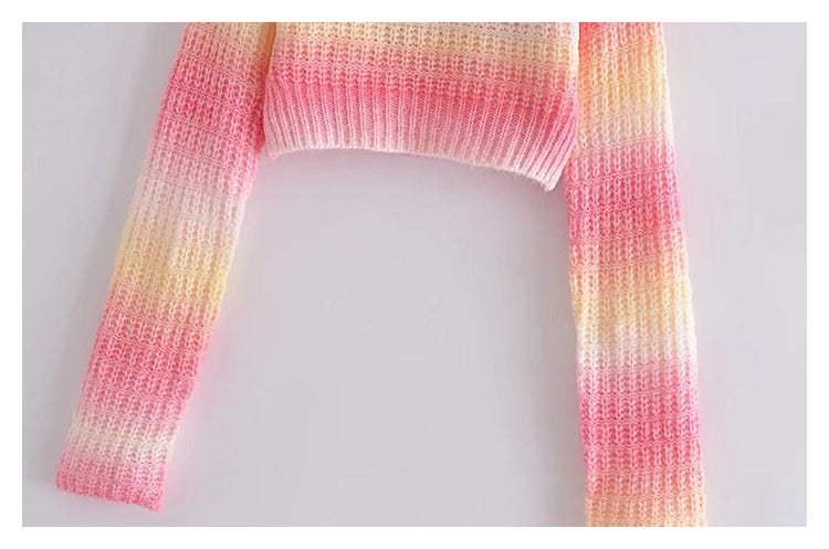 New foreign style waffle sweater short sweater  7421