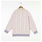 V-neck knitted cardigan autumn casual color matching twist sweater coat  7260