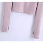 Versatile slim fit thumb detail Hoodie  7448