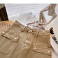 Korean small pocket design, personalized slim skirt  5645