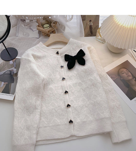 Manteau pull ras du cou vintage à simple boutonnage 6192