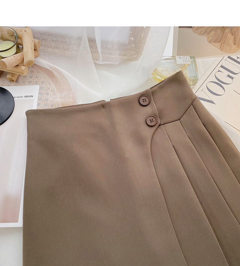 Jupe trapèze polyvalente à taille haute, décontractée, slim et anti-âge 5646