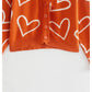 V-neck love jacquard short knitted cardigan  7324