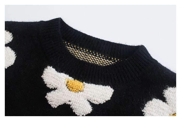 Daisy Handgehäkelter Lazy Wind Loose Pullover 7315
