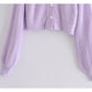 Bow embroidery V-neck knit cardigan  7293