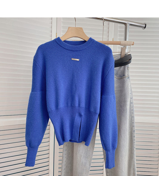 Haut à manches longues fendu personnalisé au design de niche 6168