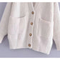 Manteau cardigan ample mi-long en tricot 7288