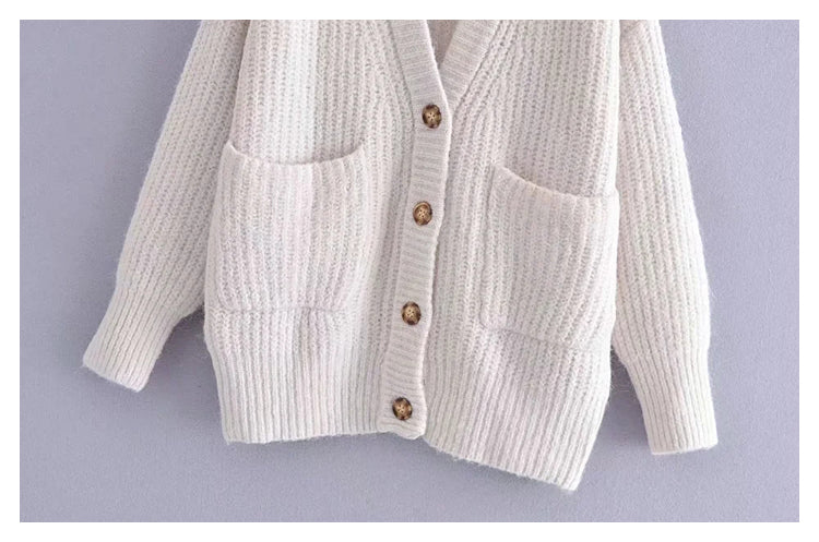 Manteau cardigan ample mi-long en tricot 7288