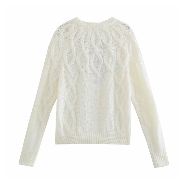 Slim-Fit-Strickpullover mit Rundhalsausschnitt 7389