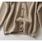 Lazy wind loose casual single breasted sweater cardigan coat  7434