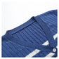 New color striped V-neck knitted cardigan  7291