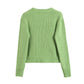 Flower embroidery V-neck short sweater cardigan  7396
