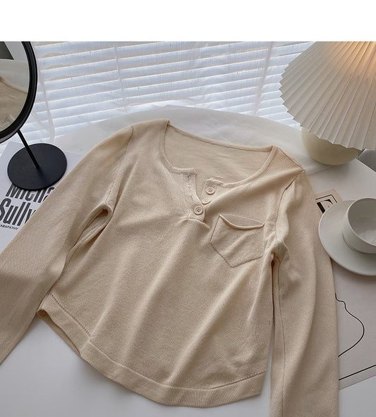 Pull décontracté à manches longues et à manches courtes 6536