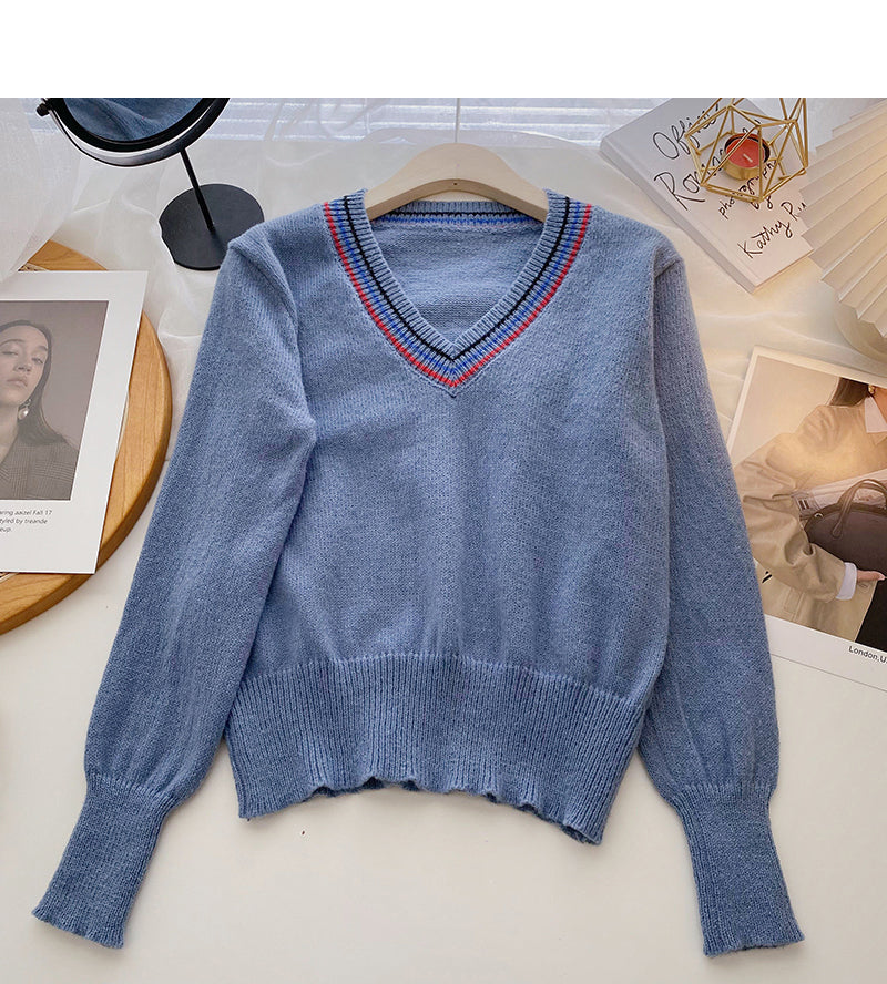Pull tricoté femme mode rétro polyvalent 6164
