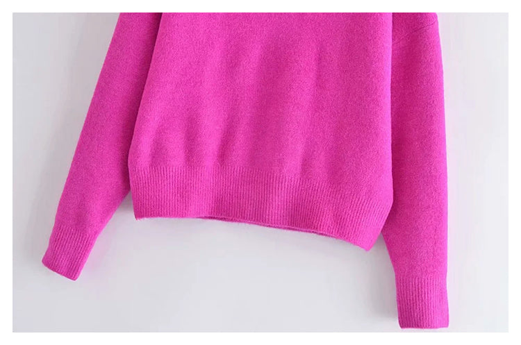 Versatile Soft Knit Long Sleeve V-neck rib knit  7313