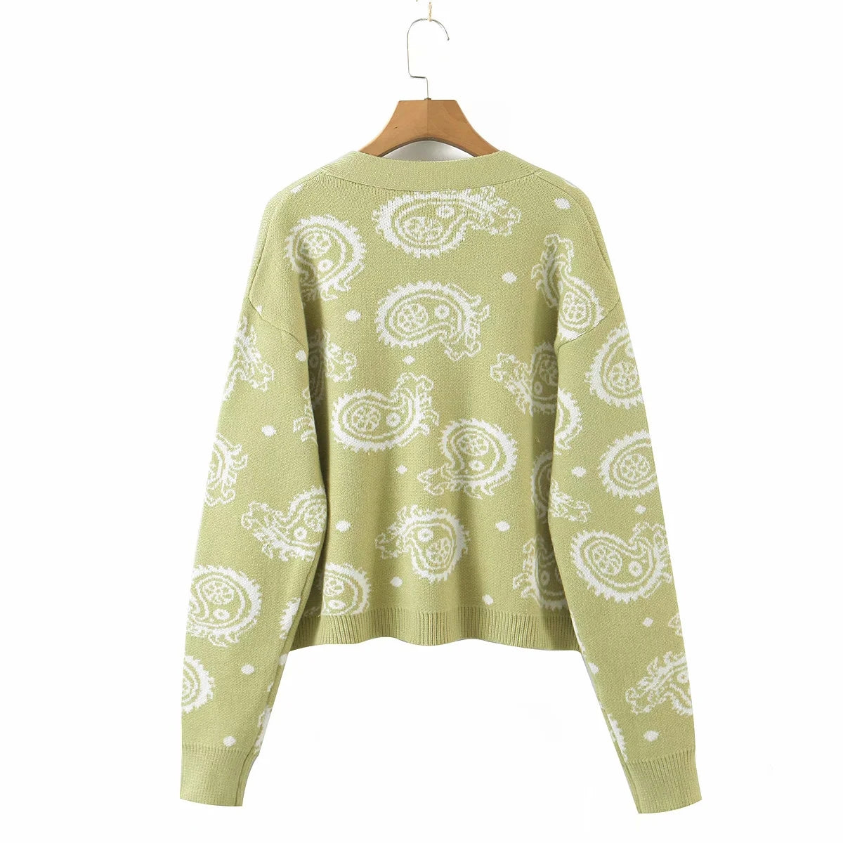 V-Neck Sweater lazy style loose long sleeve knitted cardigan  7264
