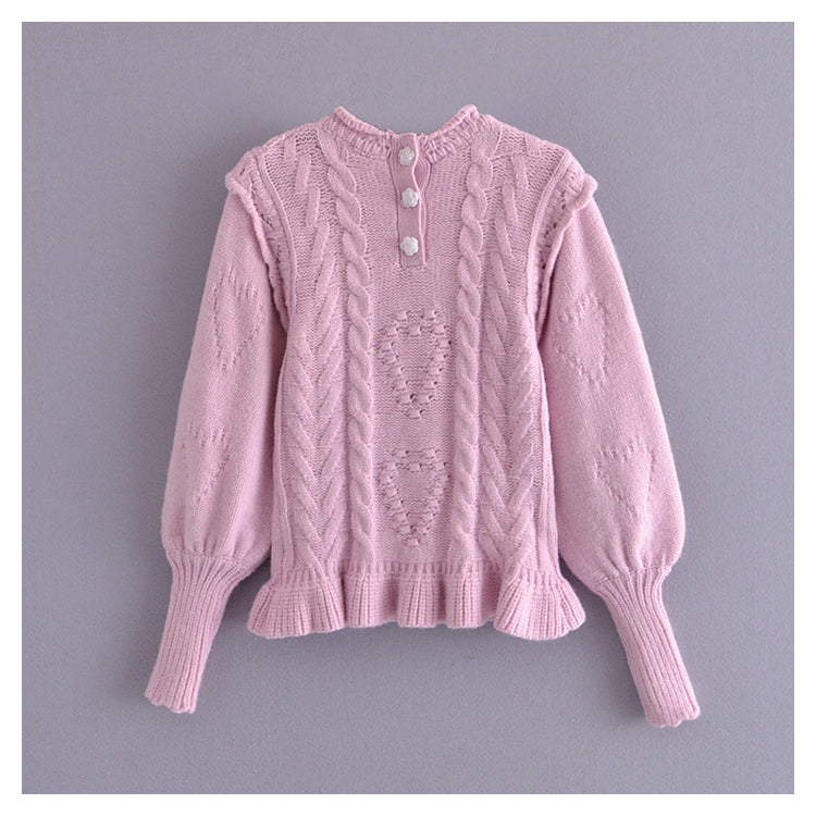 Vintage Palace Style Bubble Sleeve Sweater  7308