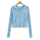 Slim letter embroidery zipper knit coat autumn  7447