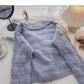 Niche design fashion fungus edge V-Neck long sleeve top fashion  5906