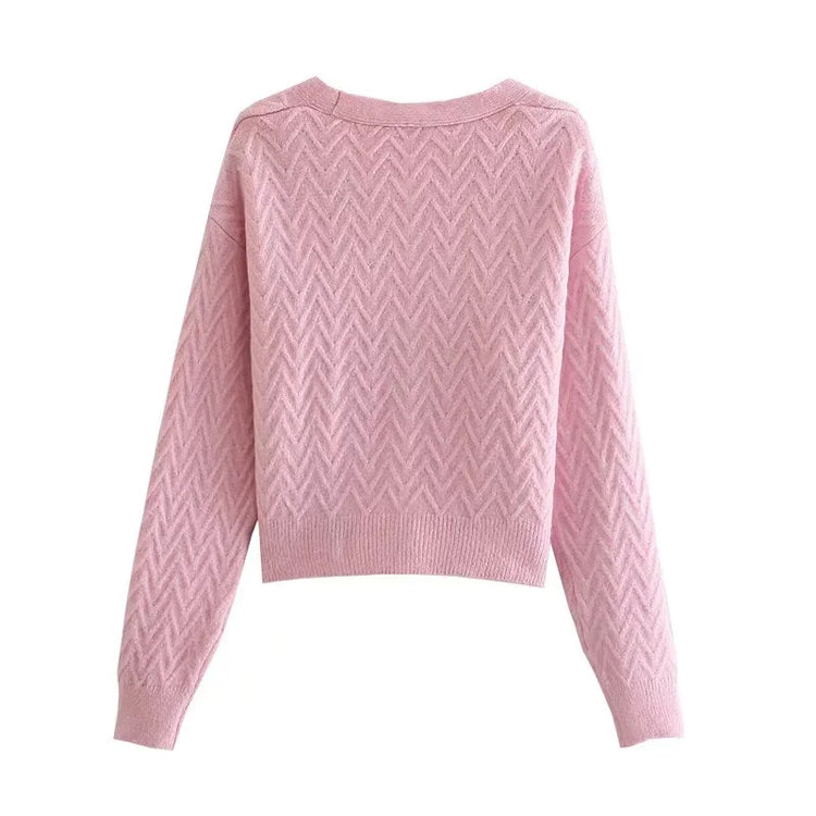Versatile herringbone twill knit cardigan jacket  7400
