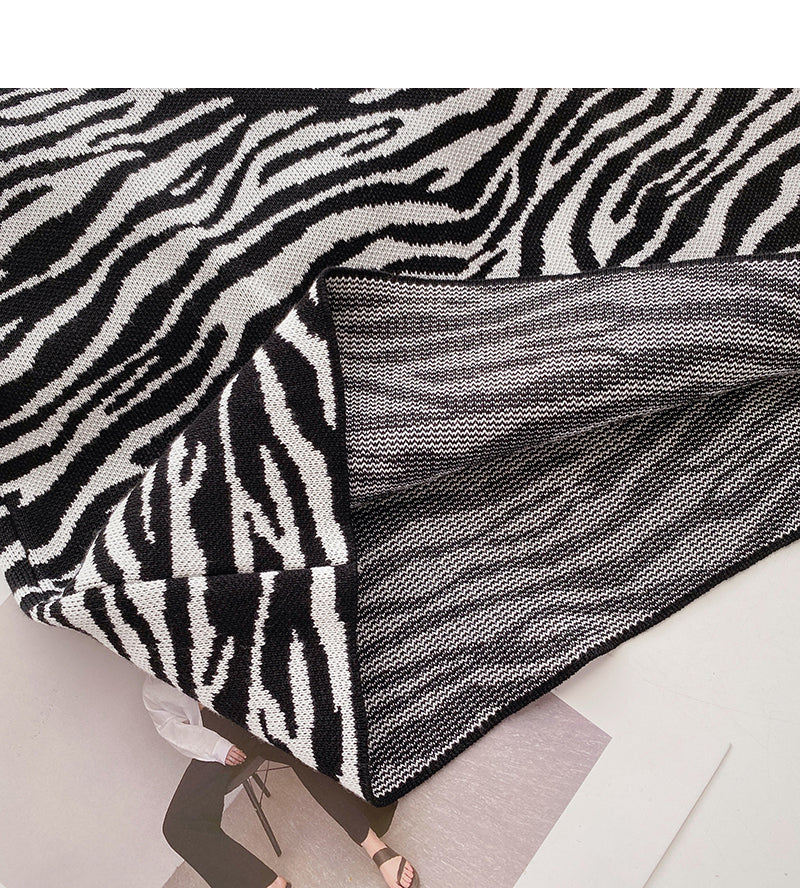 New Korean fashionable personality slim zebra A-line skirt  5629