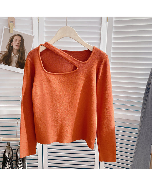Pull col rond creux petit design 6629