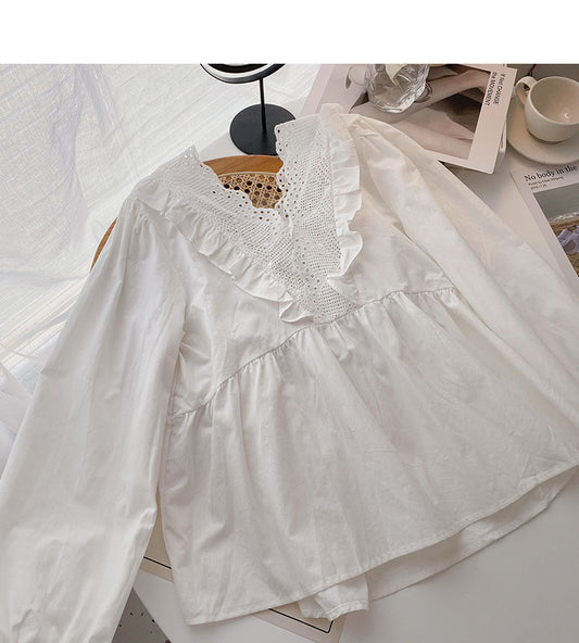 New top women's Korean design French doll shirt  6275