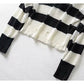 Hong Kong Style Vintage stripe hollowed out design Hooded Sweater  7280