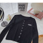 Cardigan simple boutonnage à manches longues et col rond fin en tricot 6530