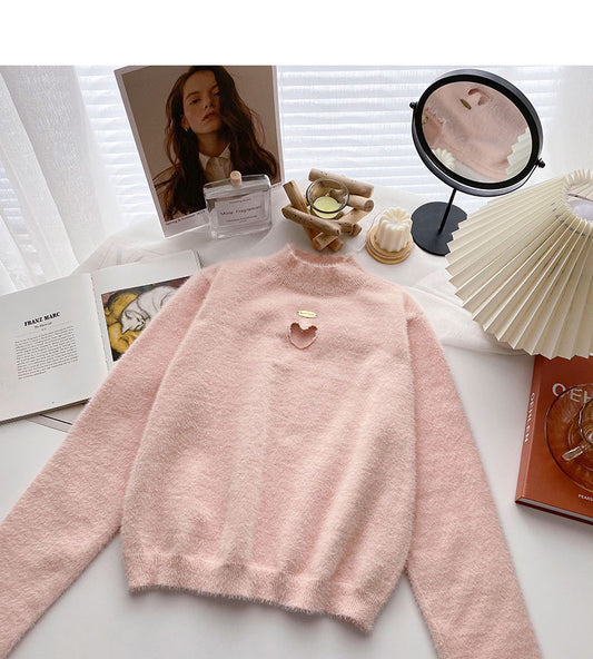 Pull en imitation vison avec personnalité évidée 6099