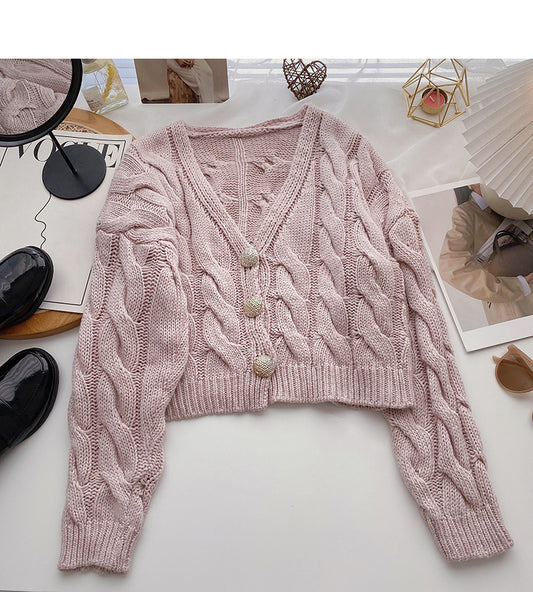 Pull torsadé tricoté version coréenne style paresseux 6129