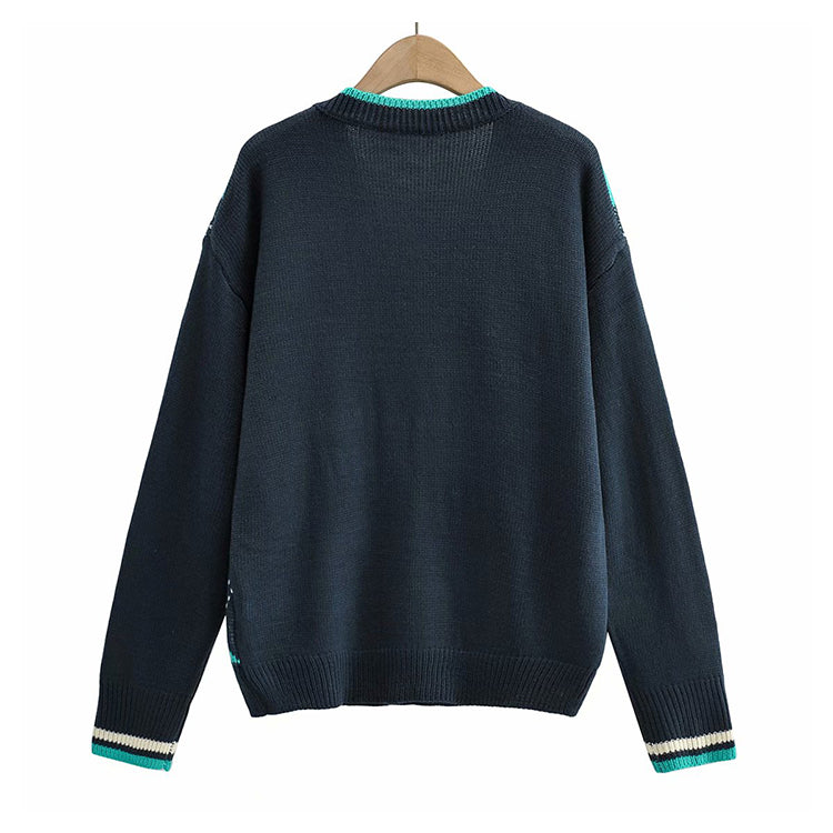 American Vintage diamond check V-Neck Sweater  7297